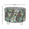 Paisley Pattern Fabric Upholstered Wooden Ottoman with Hidden Storage Multicolor - By Casagear Home KFN-K6427-A727