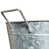 Embossed Design Oval Shape Galvanized Steel Tub with Side Handles Small Silver - BM195212 BM195212