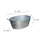 Embossed Design Oval Shape Galvanized Steel Tub with Side Handles Small Silver - BM195212 BM195212