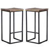 30 Inch Iron Frame Barstool with Mango Wood Saddle Seat Set of 2 Brown and Black By Casagear Home CLH-PL12903