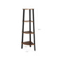 Four Tier Ladder Style Wooden Corner Shelf with Iron Framework Brown and Black - BM195830 BM195830