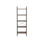 Five Tiered Rustic Wooden Ladder Shelf with Iron Framework Brown and Black - BM195846 By Casagear Home BM195846