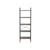 Five Tiered Rustic Wooden Ladder Shelf with Iron Framework Brown and Black - BM195846 By Casagear Home BM195846