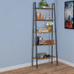 Five Tiered Rustic Wooden Ladder Shelf with Iron Framework Brown and Black - BM195846 By Casagear Home BM195846