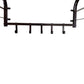 26 Inch Industrial Metal Frame Wall Mount Coat Rack 5 Hooks 1 Shelf Rustic Brown Black By Casagear Home BM195870