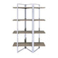 Geometric Metal Framed Bookshelf with Four Open Wooden Shelves- 92545 By Casagear Home AMF-92545