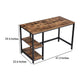 Yori Industrial 47 Inch Wood and Metal Desk with 2 Shelves Black and Brown By Casagear Home BM197491