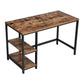 Yori Industrial 47 Inch Wood and Metal Desk with 2 Shelves Black and Brown By Casagear Home BM197491