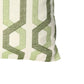 Contemporary Cotton Pillow with Geometric Embroidery White and Green - BM200583 By Casagear Home BM200583