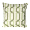 Contemporary Cotton Pillow with Geometric Embroidery White and Green - BM200583 By Casagear Home BM200583