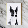 Dog Breed Watercolor Painting with Wooden Backing, Black and White By Casagear Home