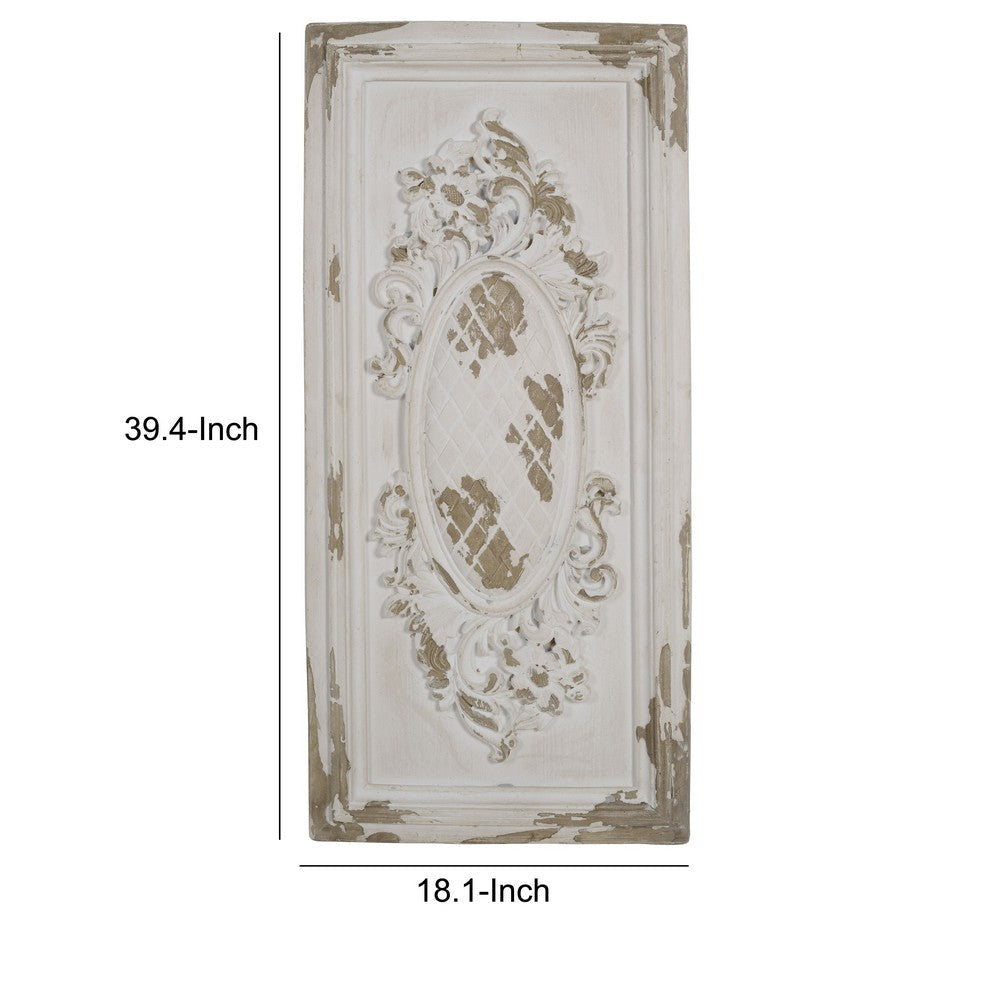 Traditional Style Decorative Wall Panel White and Brown By Casagear Home BM200608