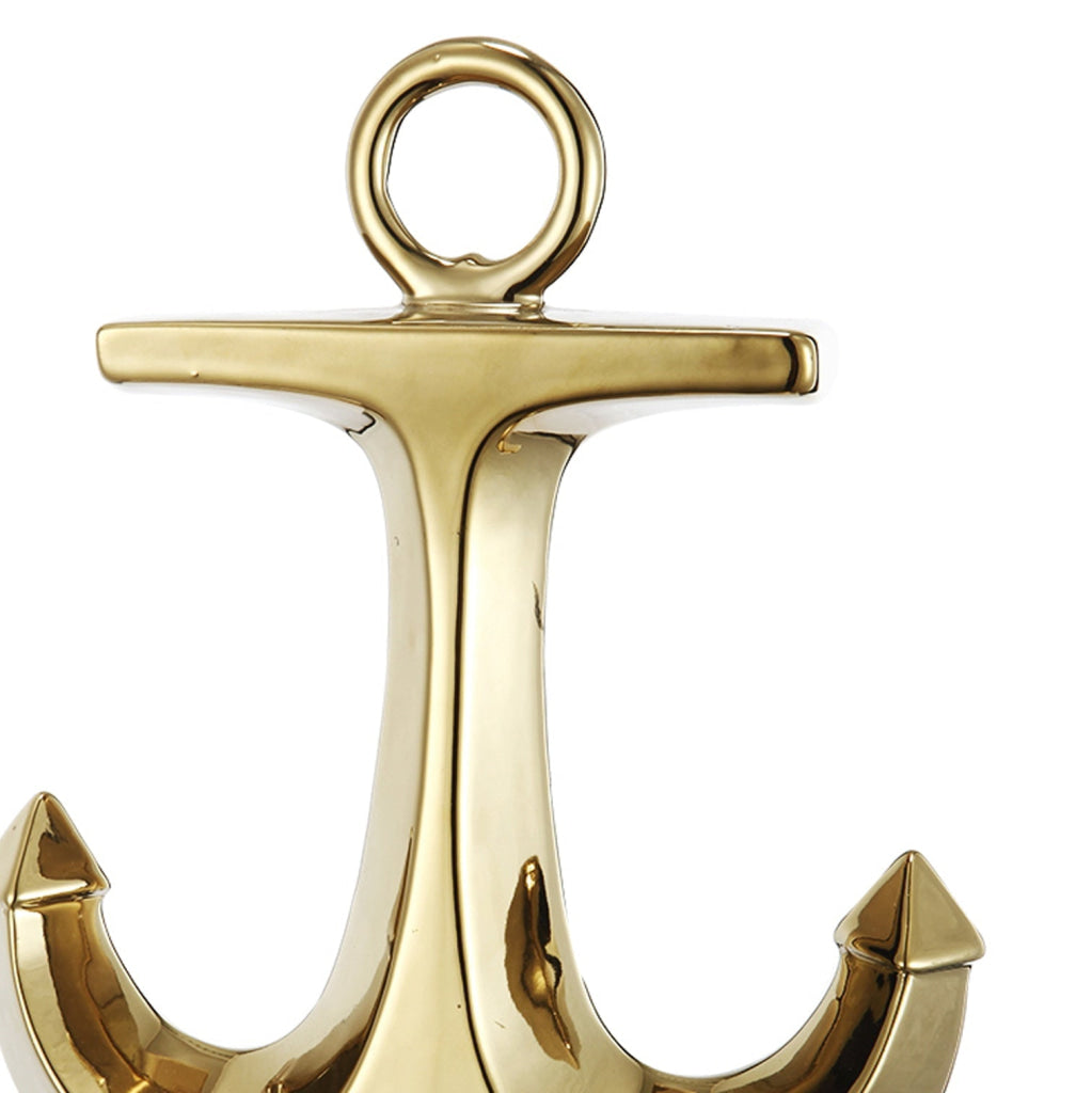 Nautical Ceramic Ship Anchor Decor Set of 2 Gold and Silver - BM200624 BM200624