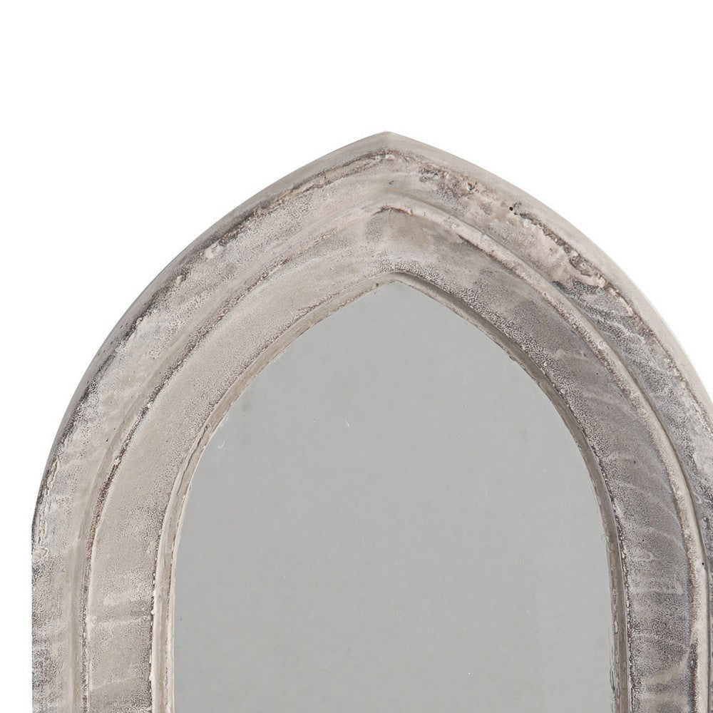 Cement Protected Decorative Wall Mirror Washed White - BM200637 By Casagear Home BM200637