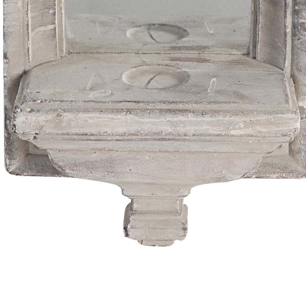 Cement Protected Decorative Wall Mirror Washed White - BM200637 By Casagear Home BM200637