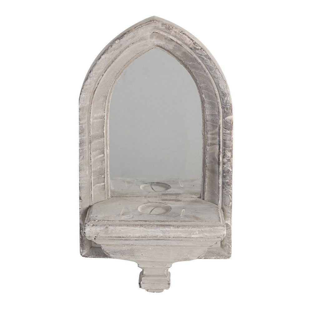 Cement Protected Decorative Wall Mirror Washed White - BM200637 By Casagear Home BM200637