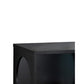 Wooden Pet End Table with Flat Base and Cutout Design on Sides Black By Casagear Home BM200659