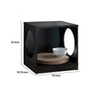 Wooden Pet End Table with Flat Base and Cutout Design on Sides Black By Casagear Home BM200659