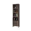 Wooden Media Tower with Four Open Shelves and Two Drawers Dark Taupe Brown By Casagear Home BM200666