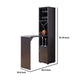 Wooden Wine Cabinet with Spacious Storage and Bar Table Red Cocoa Brown - BM200684 By Casagear Home BM200684