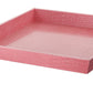 Wood and Leatherette Decorative Serving Tray with Raised Sides Pink - BM200885 By Casagear Home BM200885