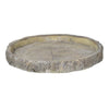 Decorative Round Shape Cemented Log Plate Gray By Casagear Home BM200904