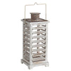 Wood and Metal Lanterns with Louvered Design White Set of 2 - BM200913 By Casagear Home BM200913