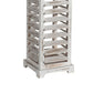 Wood and Metal Lanterns with Louvered Design White Set of 2 - BM200913 By Casagear Home BM200913