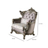 Wooden Chair with Engravings and Cabriole Legs Purple and Silver By Casagear Home BM201598