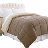 Genoa Twin Size Box Quilted Reversible Comforter By Casagear Home Brown and Gold BM202042