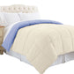 Genoa King Size Box Quilted Reversible Comforter By Casagear Home Blue and Cream BM202053