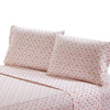 Melun 3 Piece Twin Size Sheet Set with Rose sketch By Casagear Home Pink BM202079