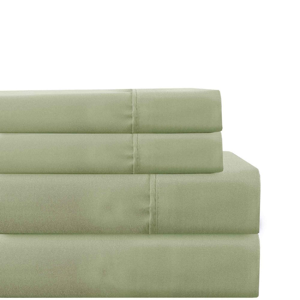 Lanester 3 Piece Polyester Twin Size Sheet Set By Casagear Home Olive Green BM202127