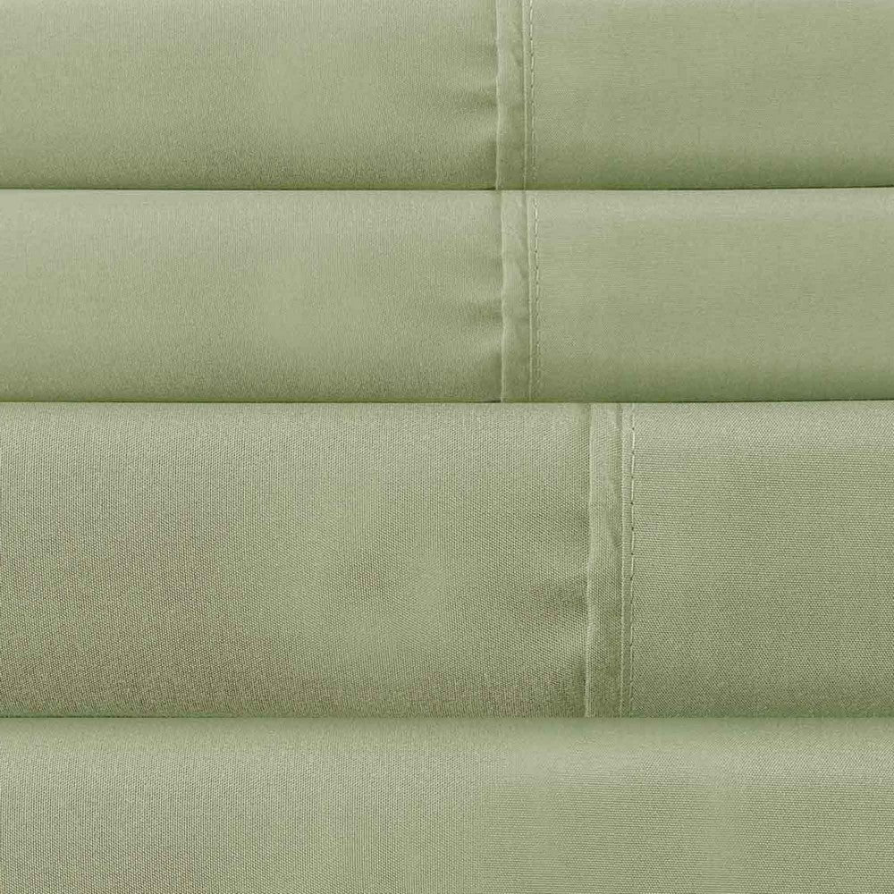 Lanester 3 Piece Polyester Twin Size Sheet Set By Casagear Home, Olive Green