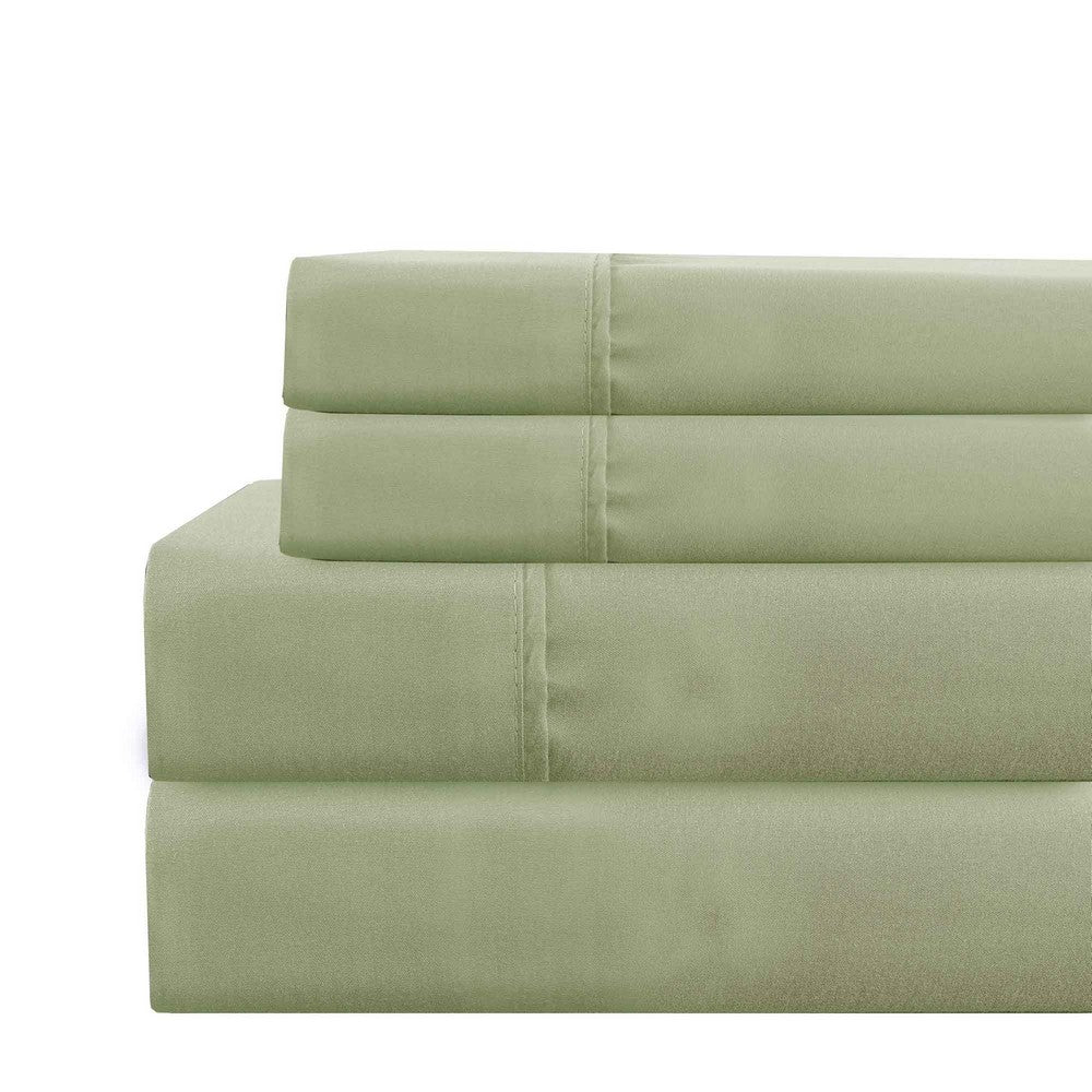 Lanester 3 Piece Polyester Twin Size Sheet Set By Casagear Home Olive Green BM202127