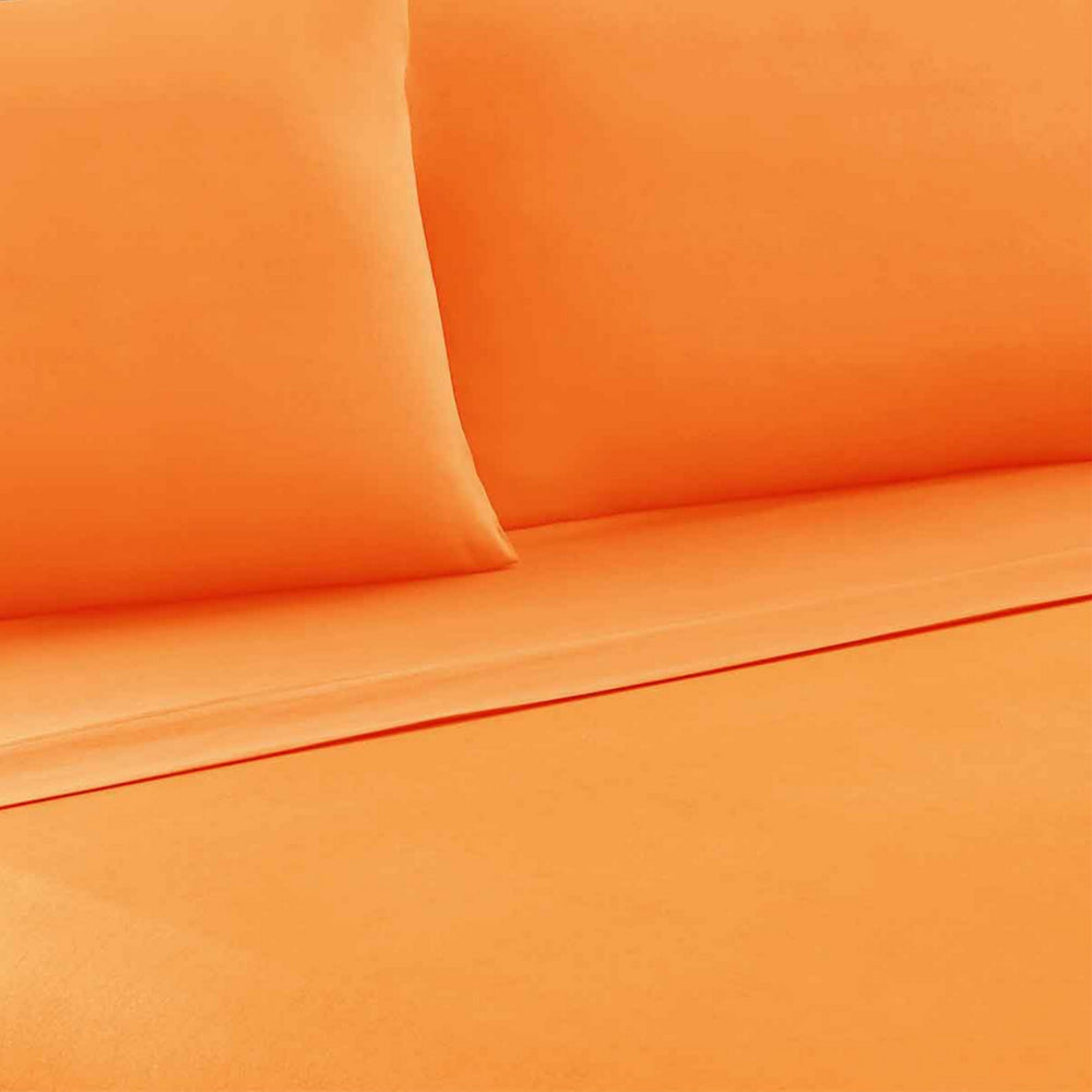 Bezons 4 Piece Queen Size Microfiber Sheet Set By Casagear Home Orange BM202202