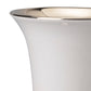 Ceramic Vase with Flared Top and Pedestal Base Medium White and Gold - BM202240 By Casagear Home BM202240