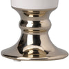 Ceramic Vase with Flared Top and Pedestal Base Medium White and Gold - BM202240 By Casagear Home BM202240