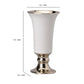 Ceramic Vase with Flared Top and Pedestal Base Medium White and Gold - BM202240 By Casagear Home BM202240