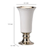 Ceramic Vase with Flared Top and Pedestal Base Medium White and Gold - BM202240 By Casagear Home BM202240