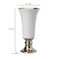 Ceramic Vase with Flared Top and Pedestal Base Large White and Gold - BM202241 By Casagear Home BM202241