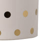 Ceramic Cylindrical Planter with Polka Dots Pattern White and Gold - BM202244 BM202244