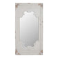 Wooden Rectangle Wall Mirror with Chipped Edges and Hook White - BM202270 By Casagear Home BM202270