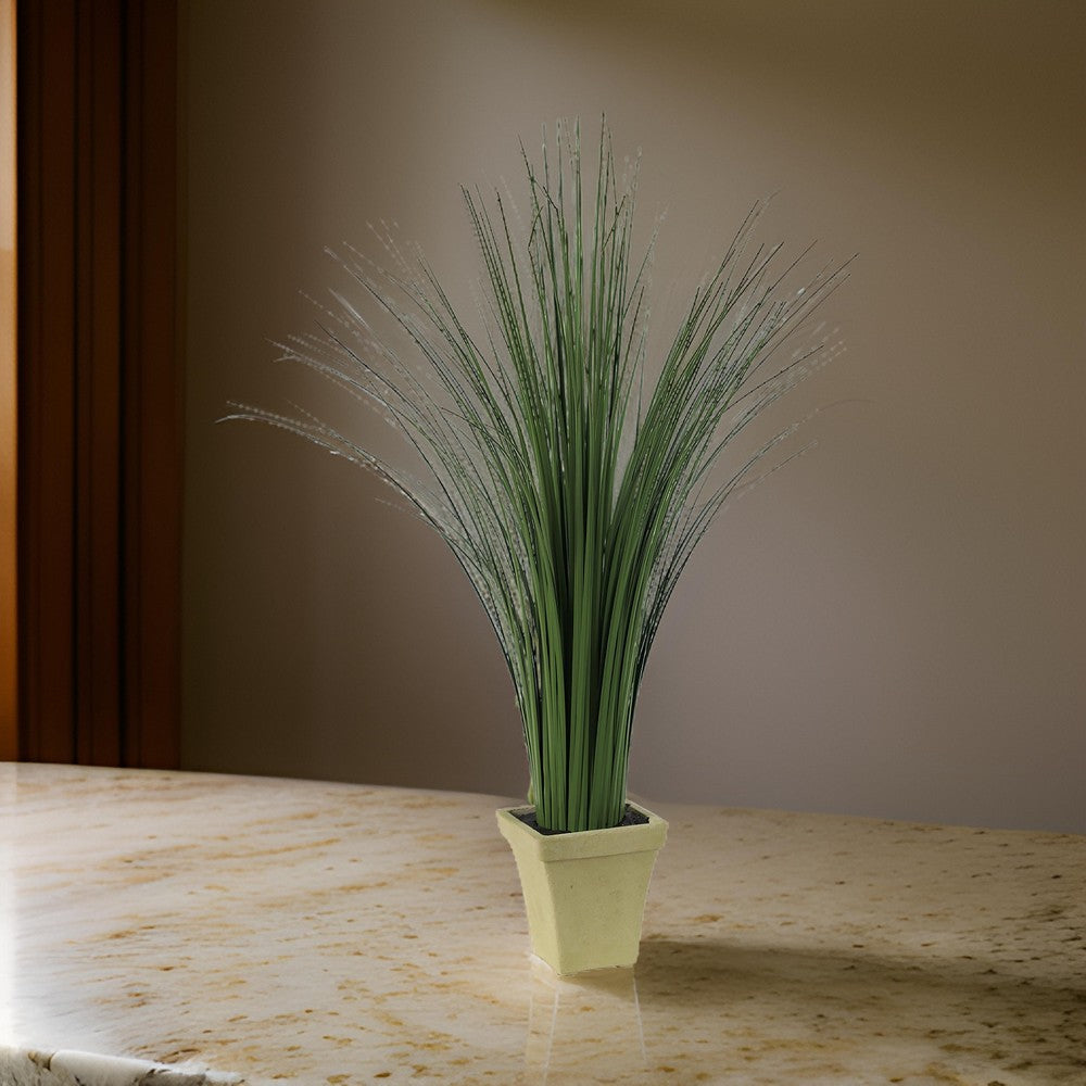 Decorative Polyester Real Like Grass with Ornamental Pot Green - BM202282 By Casagear Home BM202282