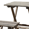 Wooden Chairs with Slated Plank Table Top and Seats,Set of 3 Brown By Casagear Home BM202294