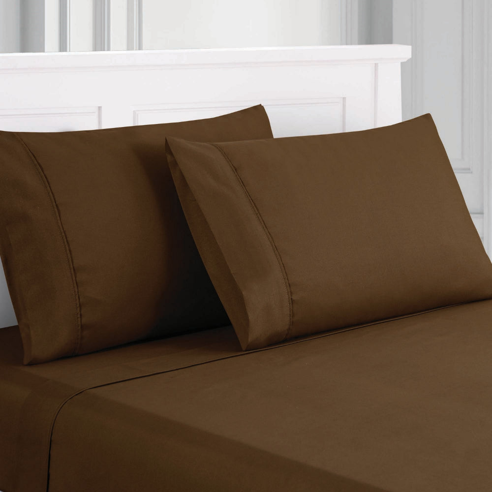 Lanester 4 Piece Deep Pocket California King Size Sheet Set By Casagear Home Brown BM202423