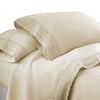 Udine 4 Piece King Size Microfiber Sheet Set with Crochet Lace By Casagear Home Cream BM202457