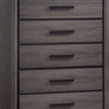 Wooden Chest with 5 Drawers and Finger Pull Handle Gray and Black By Casagear Home BM203135