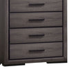 Wooden Chest with 5 Drawers and Finger Pull Handle Gray and Black By Casagear Home BM203135