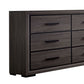 Wooden Dresser with 6 Drawers and Finger Pull Handle Gray and Black By Casagear Home BM203136